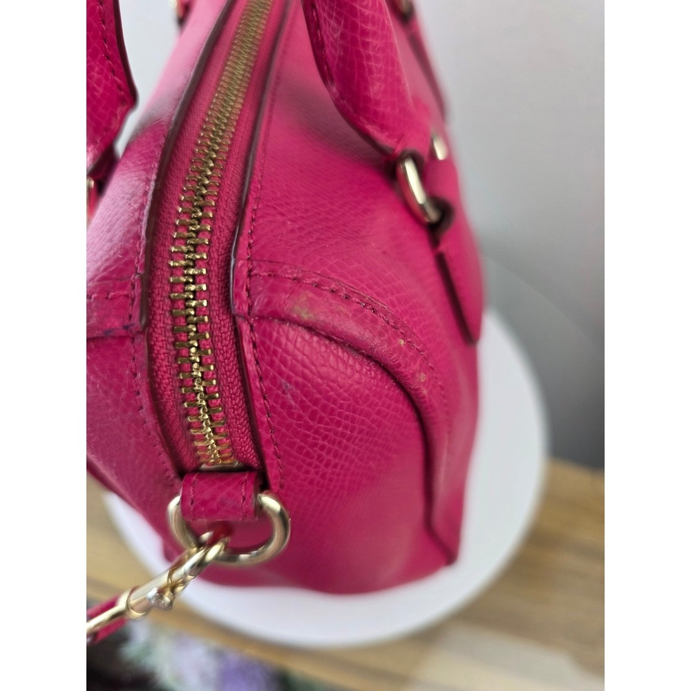 Coach Bennett Mini Satchel Pink Crossgrain Leather Crossbody Bag F33329 - Picture 13 of 16